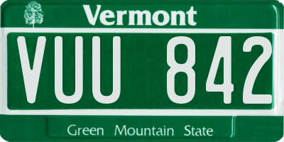 VT license plate VUU842