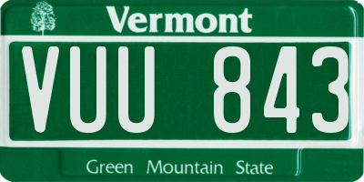 VT license plate VUU843