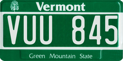 VT license plate VUU845
