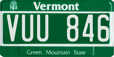 VT license plate VUU846