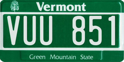 VT license plate VUU851