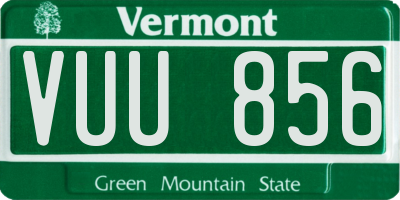 VT license plate VUU856