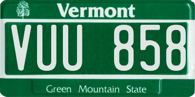 VT license plate VUU858