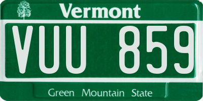 VT license plate VUU859