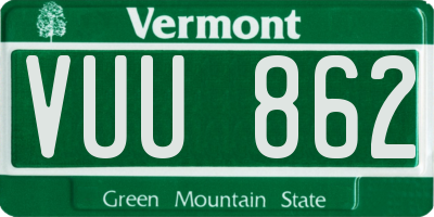 VT license plate VUU862