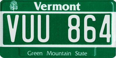 VT license plate VUU864