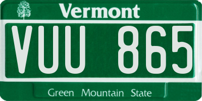 VT license plate VUU865