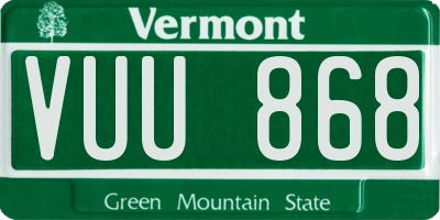 VT license plate VUU868
