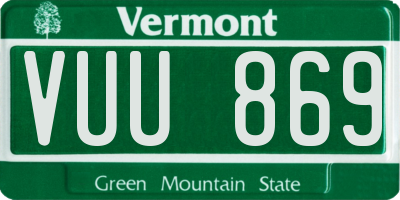 VT license plate VUU869