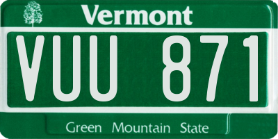 VT license plate VUU871