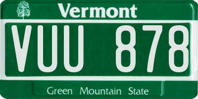 VT license plate VUU878
