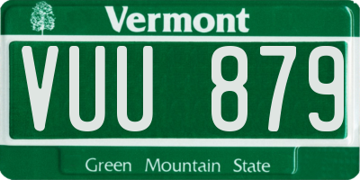 VT license plate VUU879