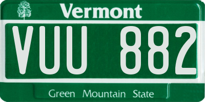 VT license plate VUU882