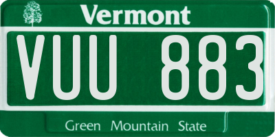 VT license plate VUU883