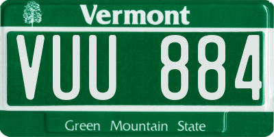 VT license plate VUU884