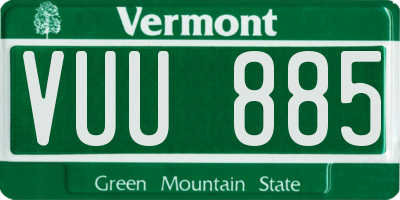 VT license plate VUU885