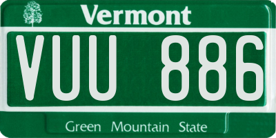 VT license plate VUU886