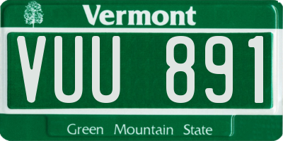 VT license plate VUU891