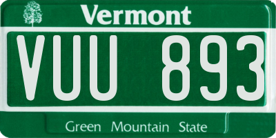 VT license plate VUU893