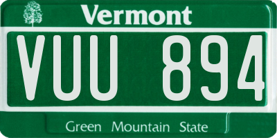VT license plate VUU894