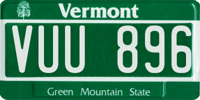 VT license plate VUU896