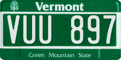 VT license plate VUU897