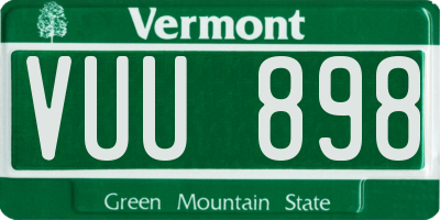 VT license plate VUU898