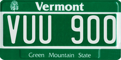 VT license plate VUU900