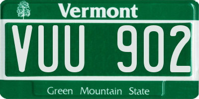 VT license plate VUU902