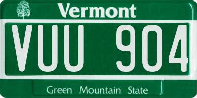 VT license plate VUU904