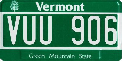 VT license plate VUU906
