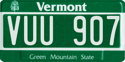 VT license plate VUU907