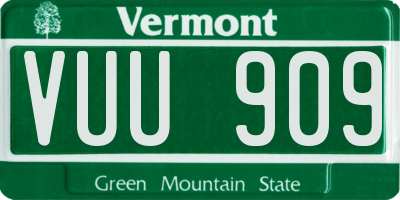 VT license plate VUU909