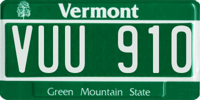 VT license plate VUU910