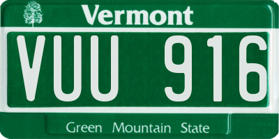 VT license plate VUU916