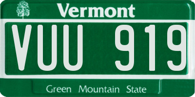 VT license plate VUU919