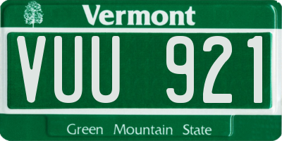 VT license plate VUU921
