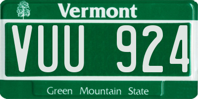VT license plate VUU924