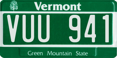 VT license plate VUU941