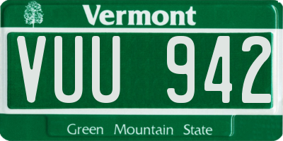 VT license plate VUU942