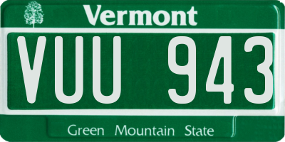 VT license plate VUU943