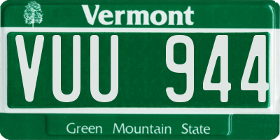 VT license plate VUU944