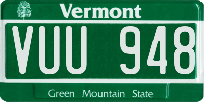 VT license plate VUU948