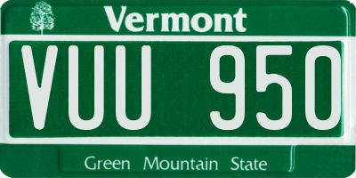 VT license plate VUU950