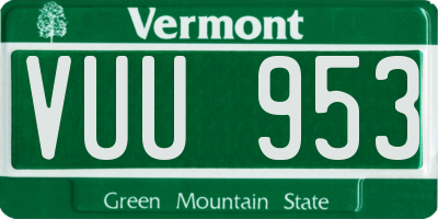 VT license plate VUU953