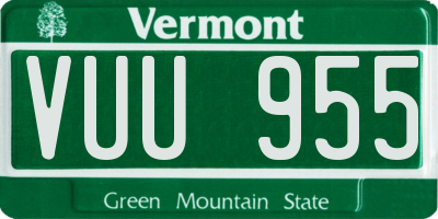 VT license plate VUU955