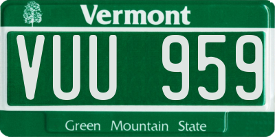 VT license plate VUU959