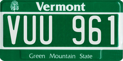 VT license plate VUU961