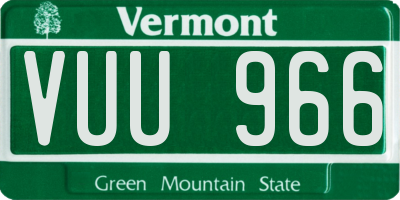 VT license plate VUU966