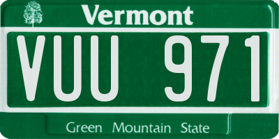 VT license plate VUU971
